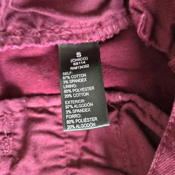 Burgandy Red Cuffed Micro Shorts Size S - Picture 7 of 10